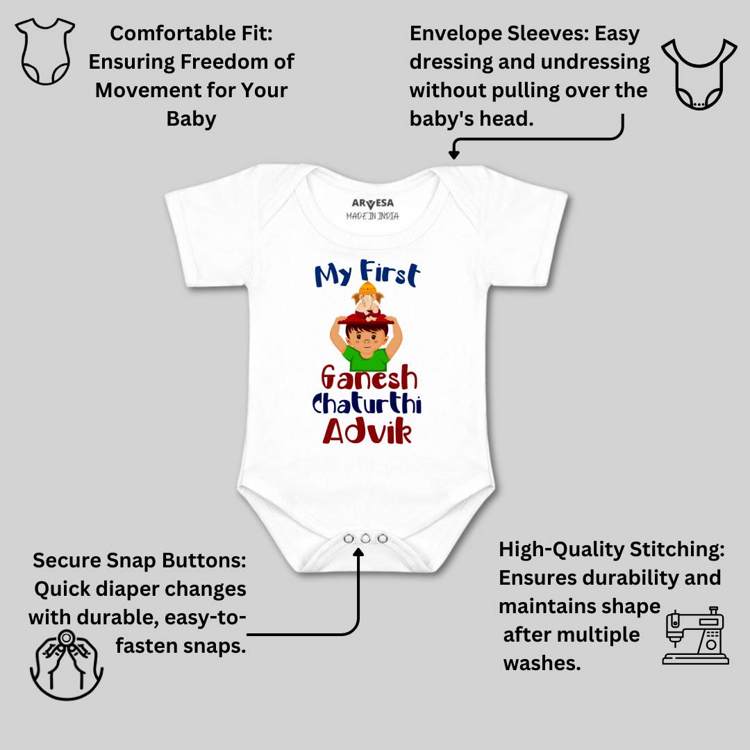 Arvesa My First Ganesh Chaturthi Baby Boy & Girl Dress