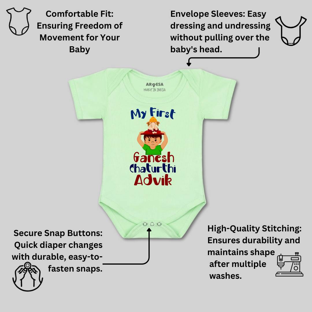 Arvesa My First Ganesh Chaturthi Baby Boy & Girl Dress