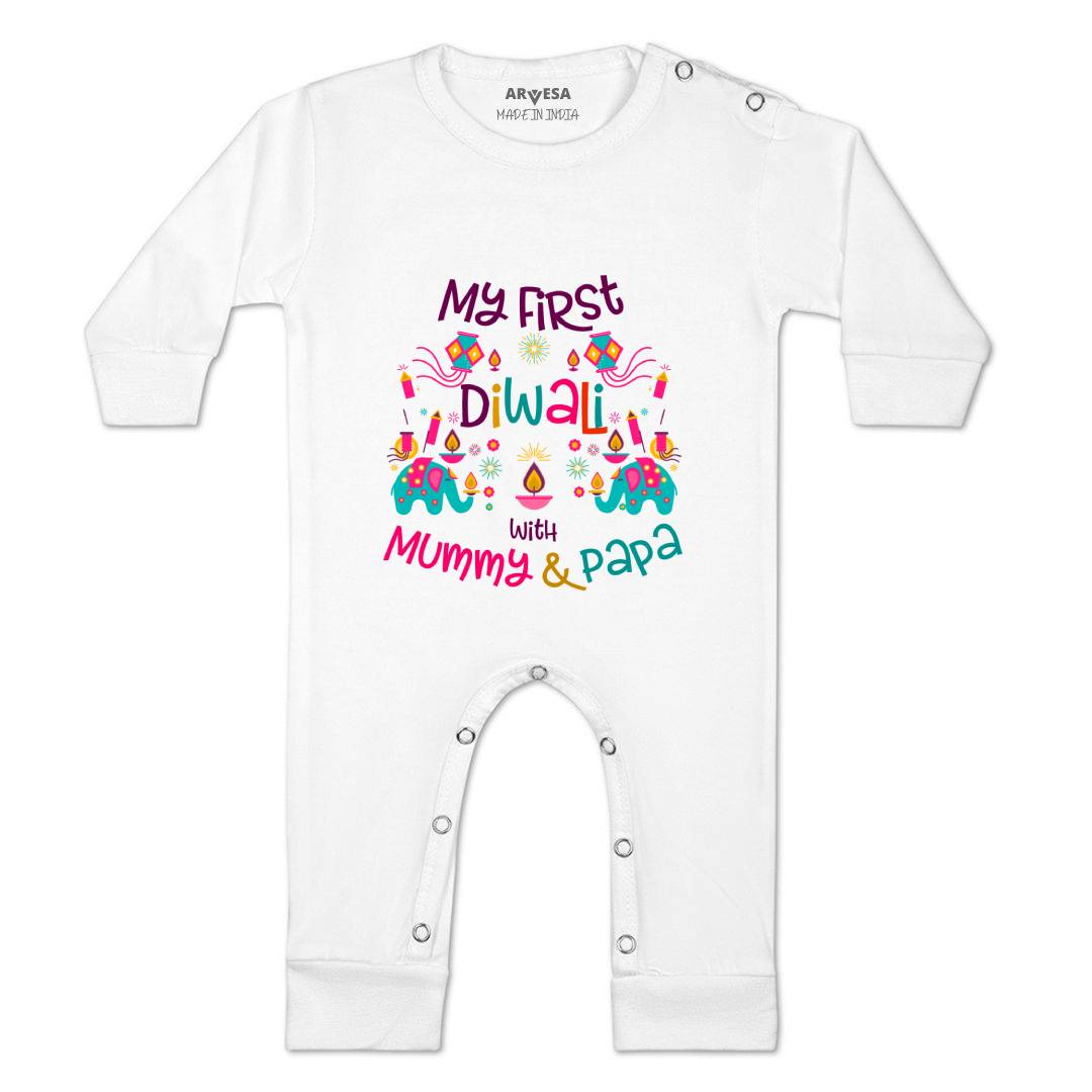 Arvesa Design-1102 Diwali My First Baby Boy and Baby Girl Dress .