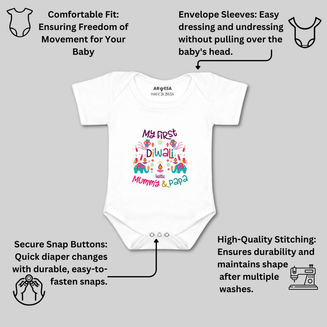 Arvesa Design-1102 Diwali My First Baby Boy and Baby Girl Dress .