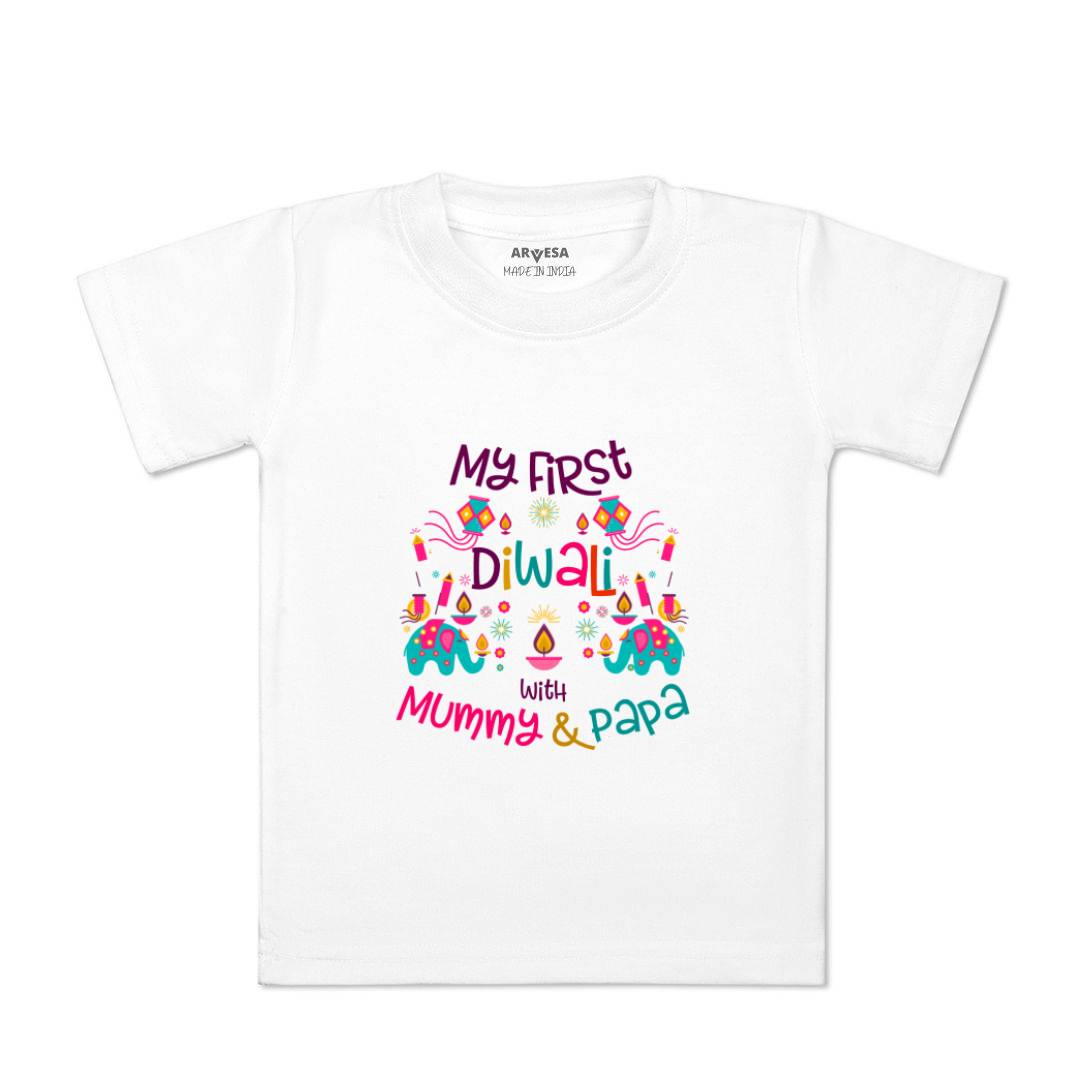 Arvesa Design-1102 Diwali My First Baby Boy and Baby Girl Dress .