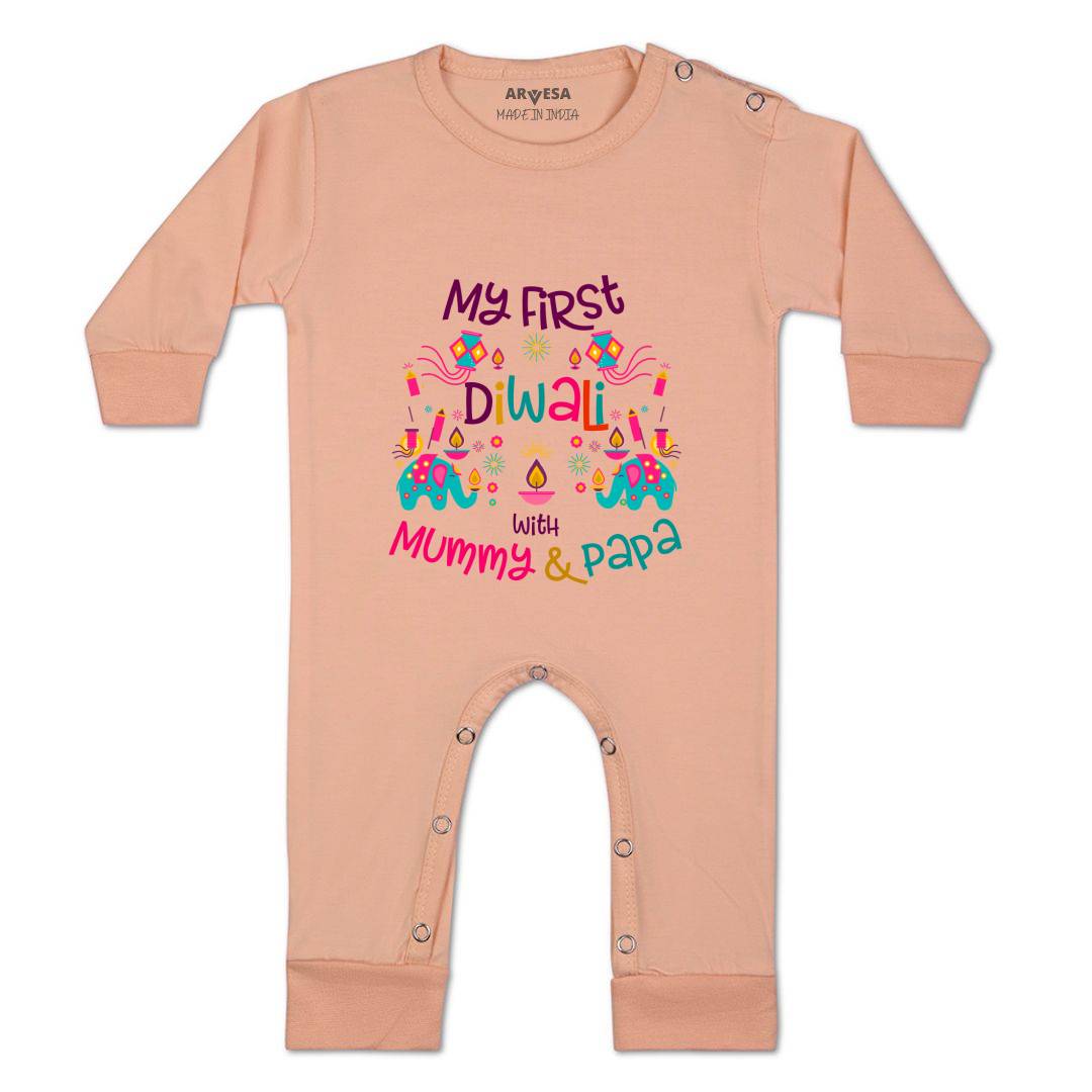 Arvesa Design-1102 Diwali My First Baby Boy and Baby Girl Dress .