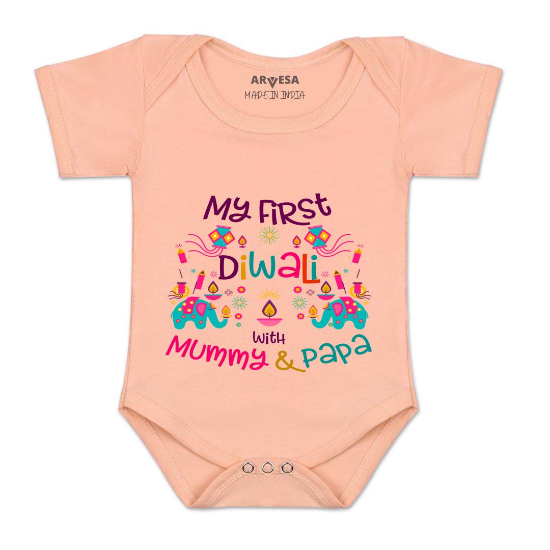 Arvesa Design-1102 Diwali My First Baby Boy and Baby Girl Dress .