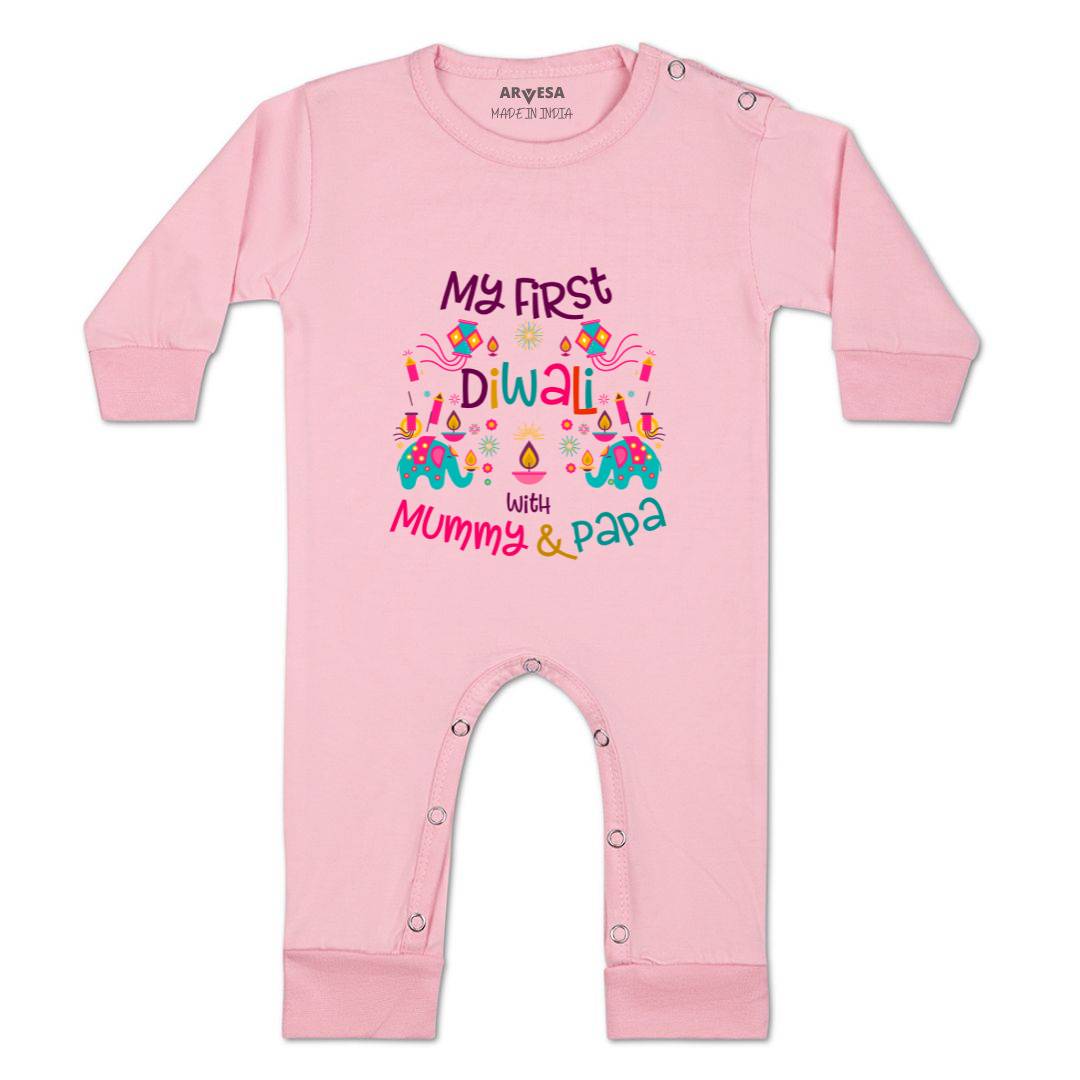 Arvesa Design-1102 Diwali My First Baby Boy and Baby Girl Dress .