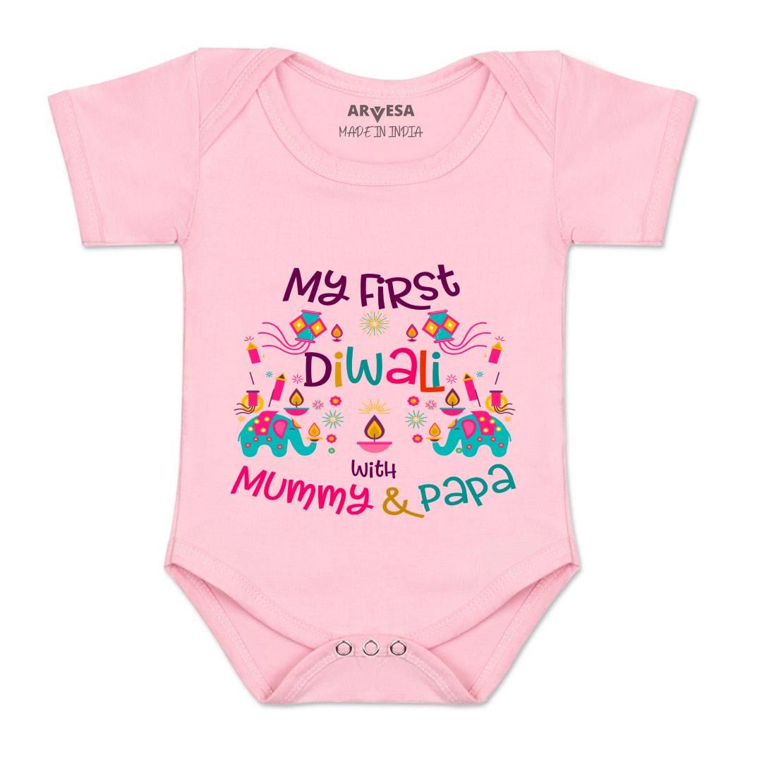 Arvesa Design-1102 Diwali My First Baby Boy and Baby Girl Dress .