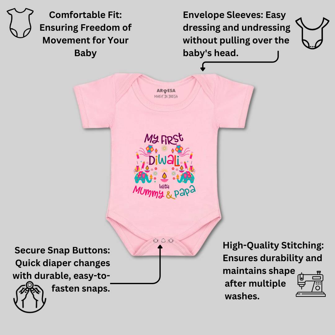 Arvesa Design-1102 Diwali My First Baby Boy and Baby Girl Dress .