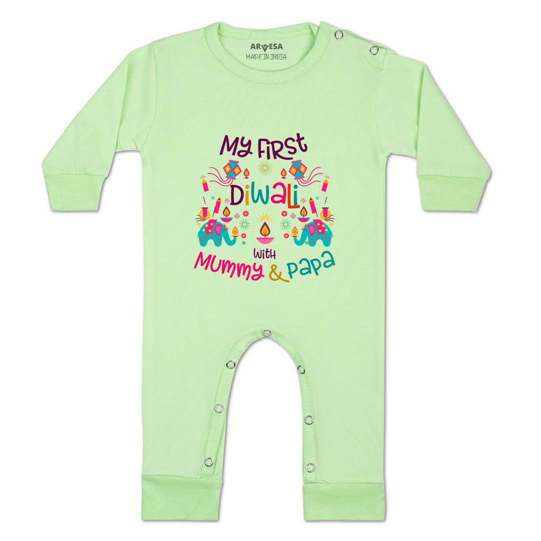 Arvesa Design-1102 Diwali My First Baby Boy and Baby Girl Dress .