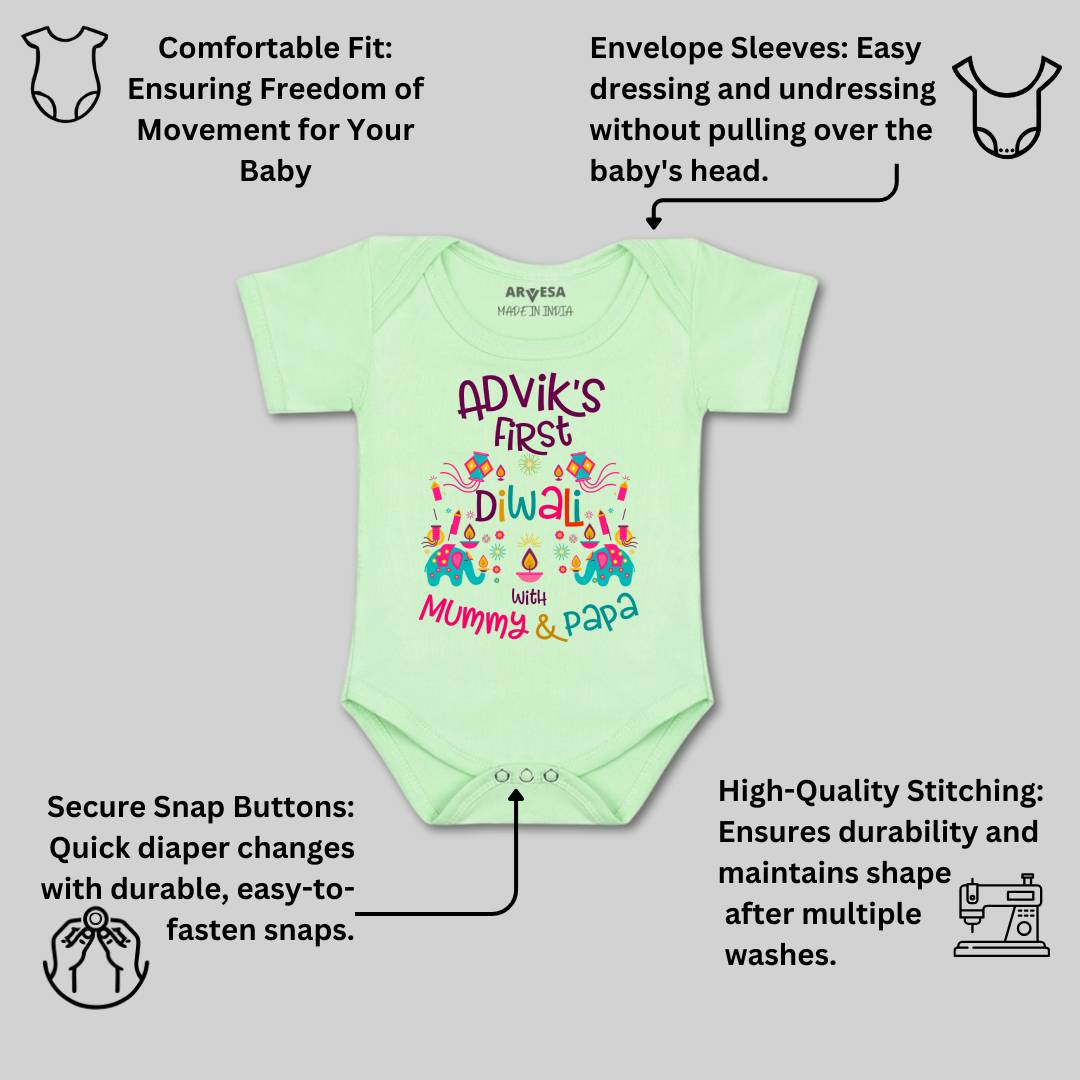Arvesa My First Diwali Baby Boy & Girl Dress