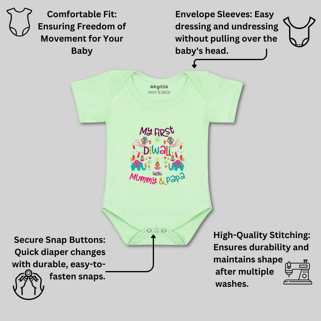 Arvesa Design-1102 Diwali My First Baby Boy and Baby Girl Dress .