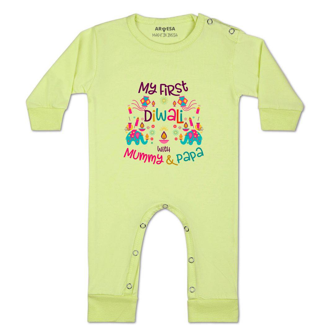 Arvesa Design-1102 Diwali My First Baby Boy and Baby Girl Dress .