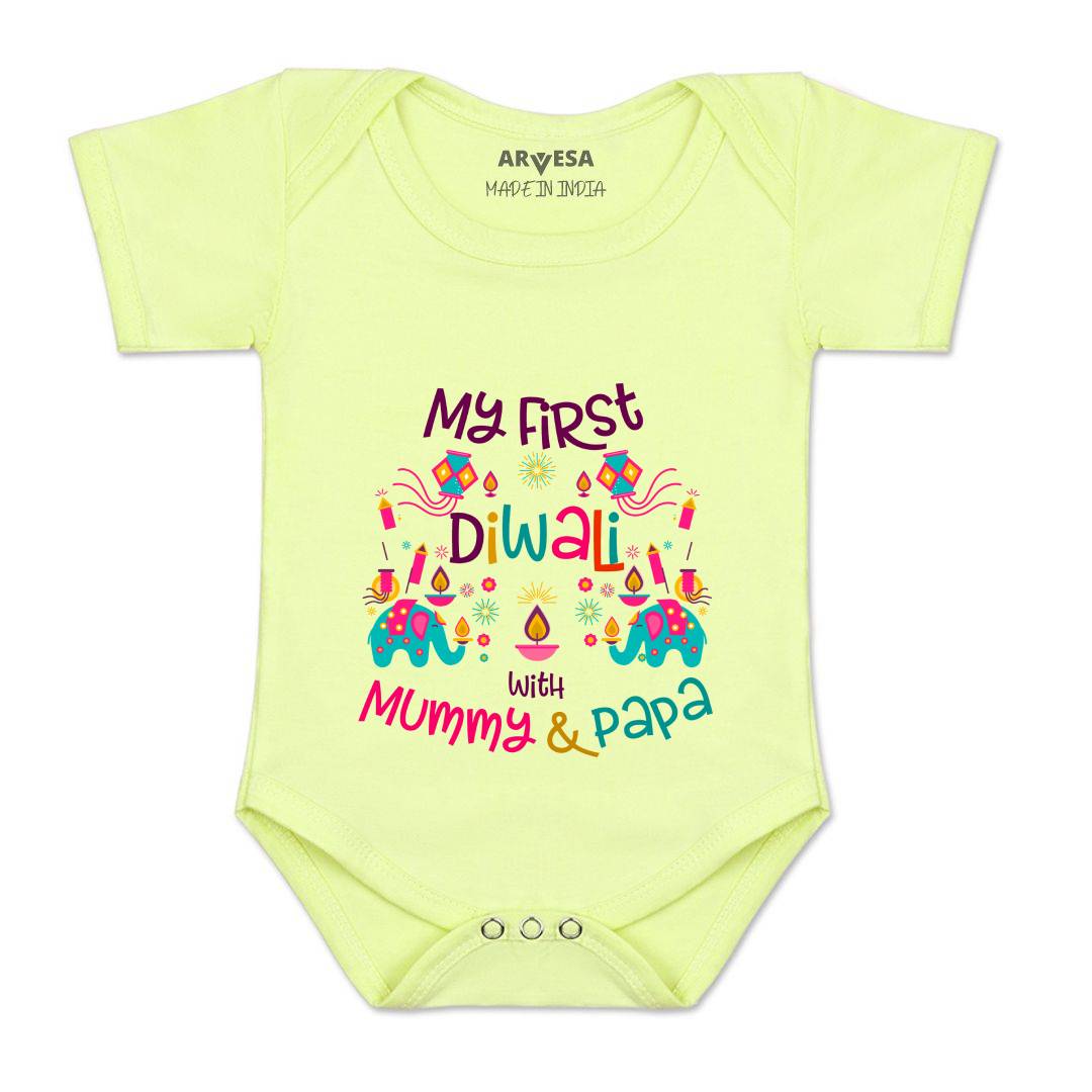 Arvesa Design-1102 Diwali My First Baby Boy and Baby Girl Dress .