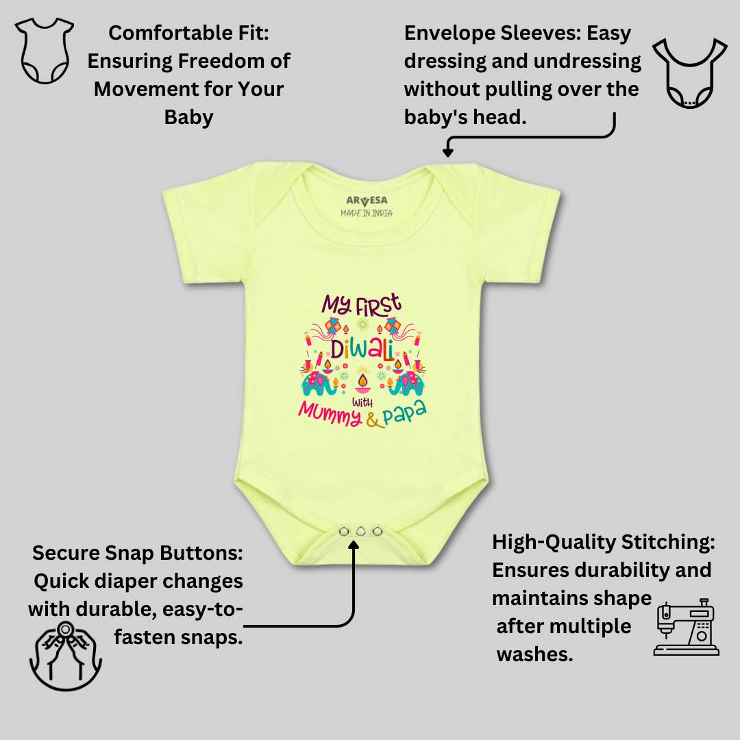 Arvesa Design-1102 Diwali My First Baby Boy and Baby Girl Dress .