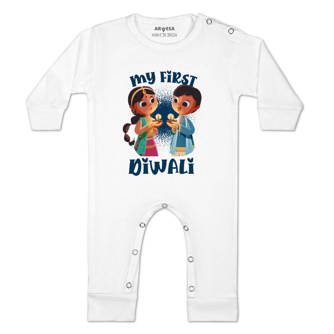 Arvesa Design-1103 Diwali My First Baby Boy and Baby Girl Dress .