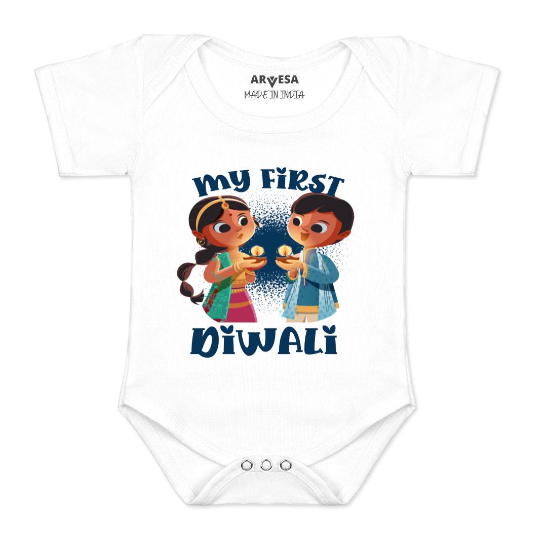 Arvesa Design-1103 Diwali My First Baby Boy and Baby Girl Dress .
