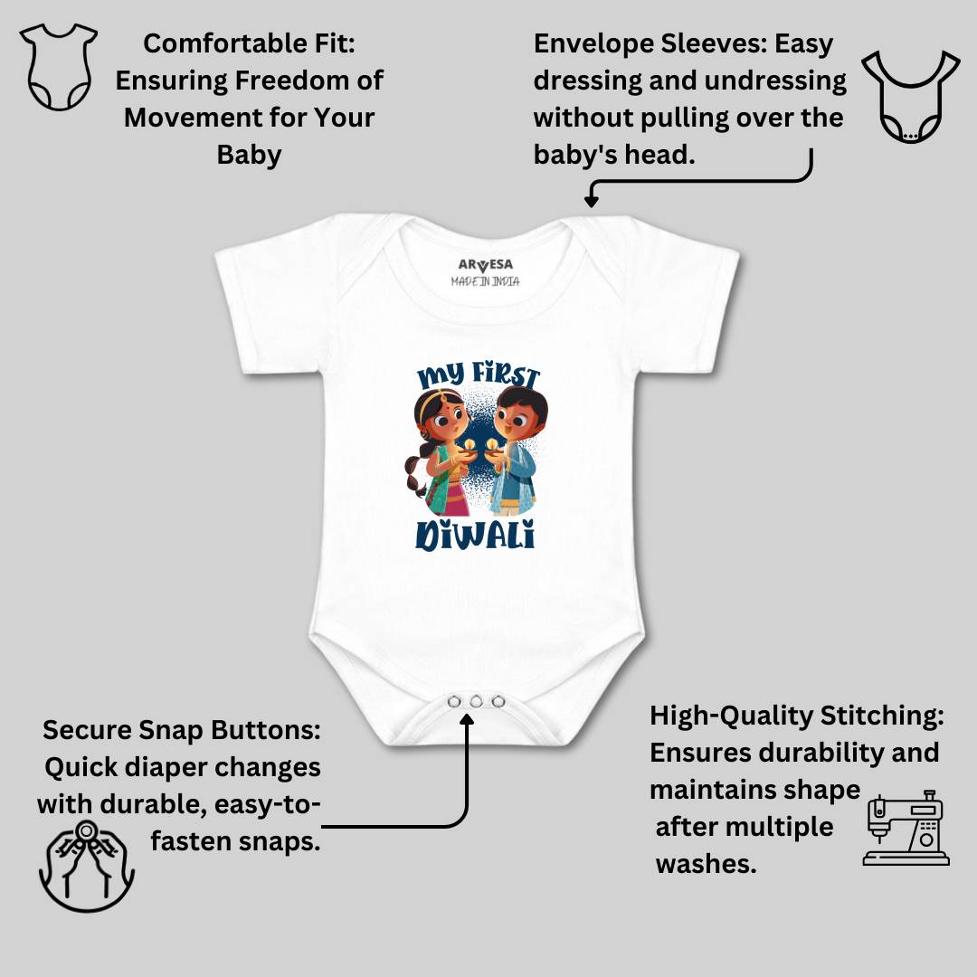 Arvesa Design-1103 Diwali My First Baby Boy and Baby Girl Dress .