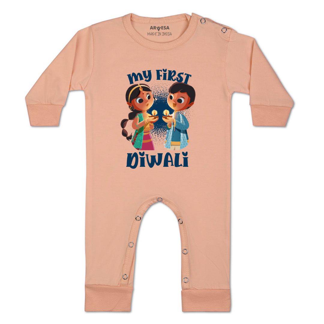 Arvesa Design-1103 Diwali My First Baby Boy and Baby Girl Dress .