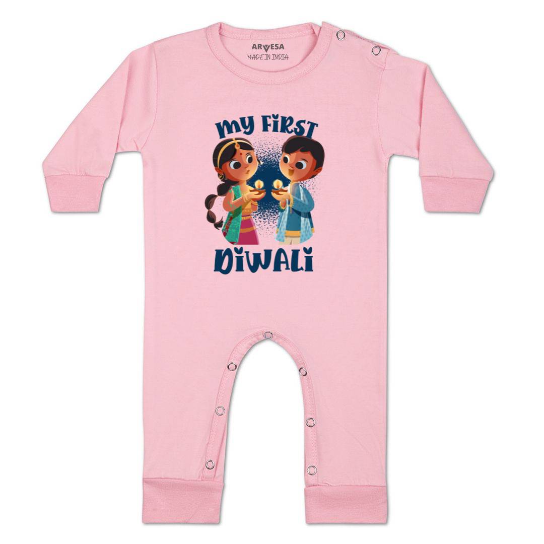 Arvesa Design-1103 Diwali My First Baby Boy and Baby Girl Dress .