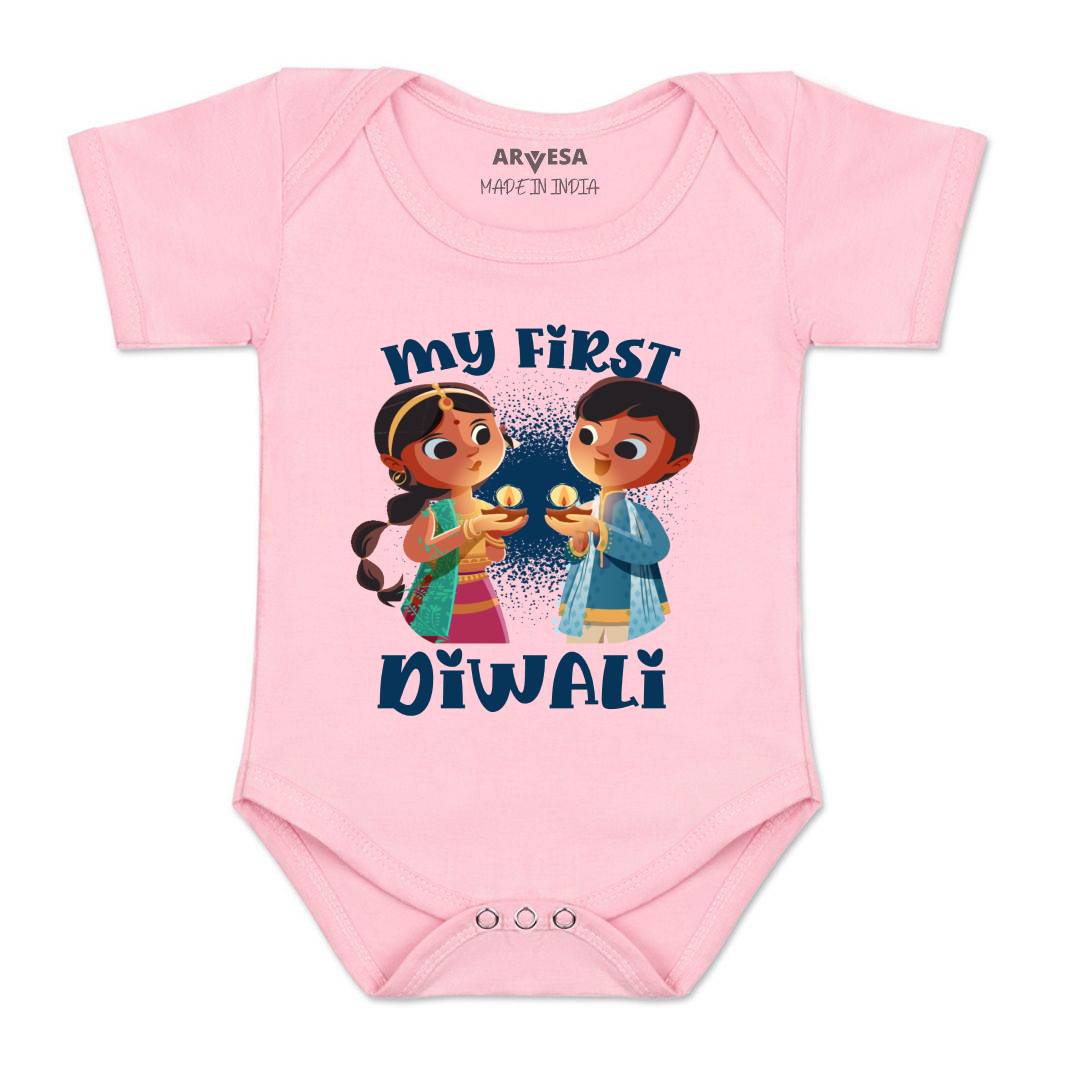 Arvesa Design-1103 Diwali My First Baby Boy and Baby Girl Dress .
