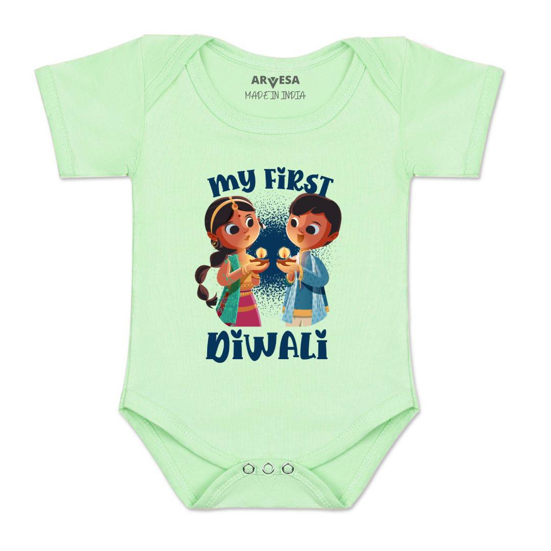 Arvesa Design-1103 Diwali My First Baby Boy and Baby Girl Dress .