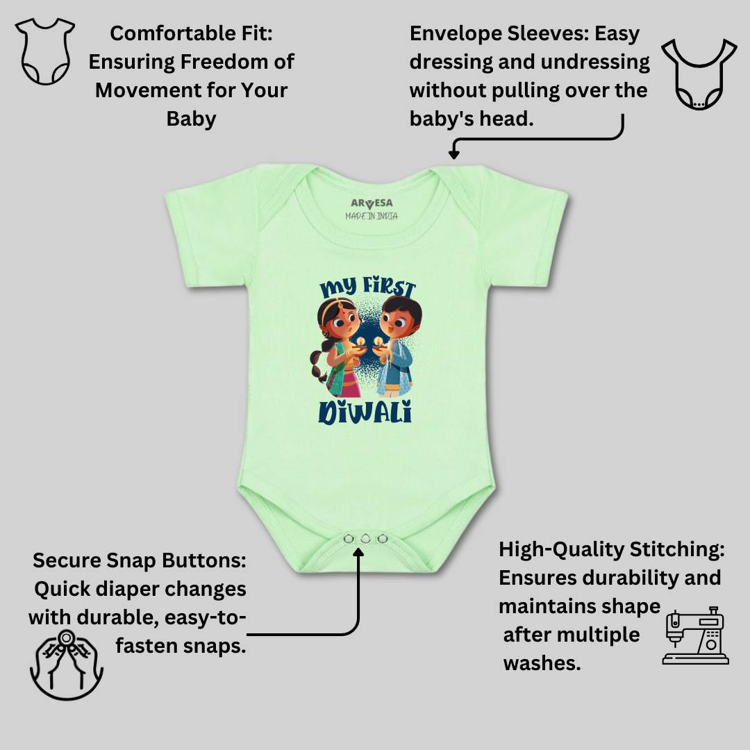 Arvesa Design-1103 Diwali My First Baby Boy and Baby Girl Dress .
