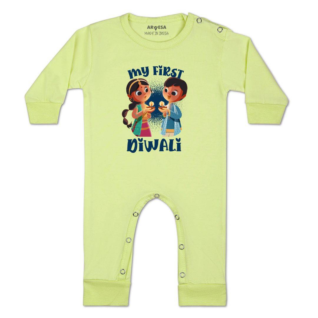 Arvesa Design-1103 Diwali My First Baby Boy and Baby Girl Dress .