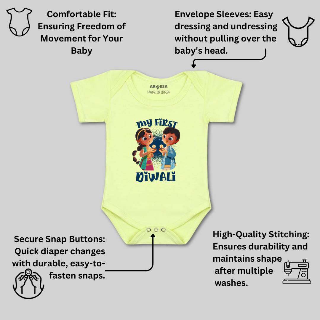 Arvesa Design-1103 Diwali My First Baby Boy and Baby Girl Dress .
