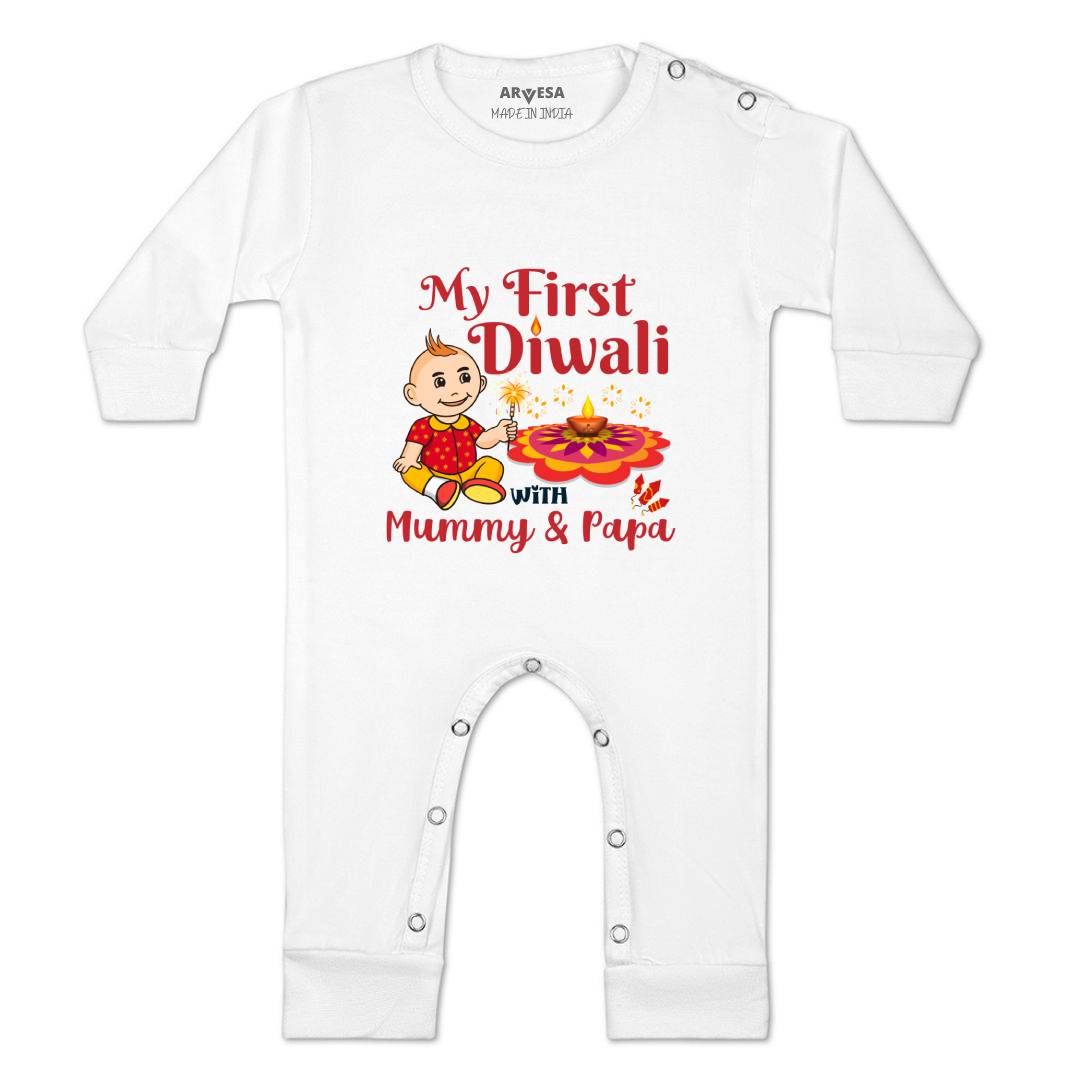 Arvesa Design-1104 Diwali My First Baby Boy and Baby Girl Dress .