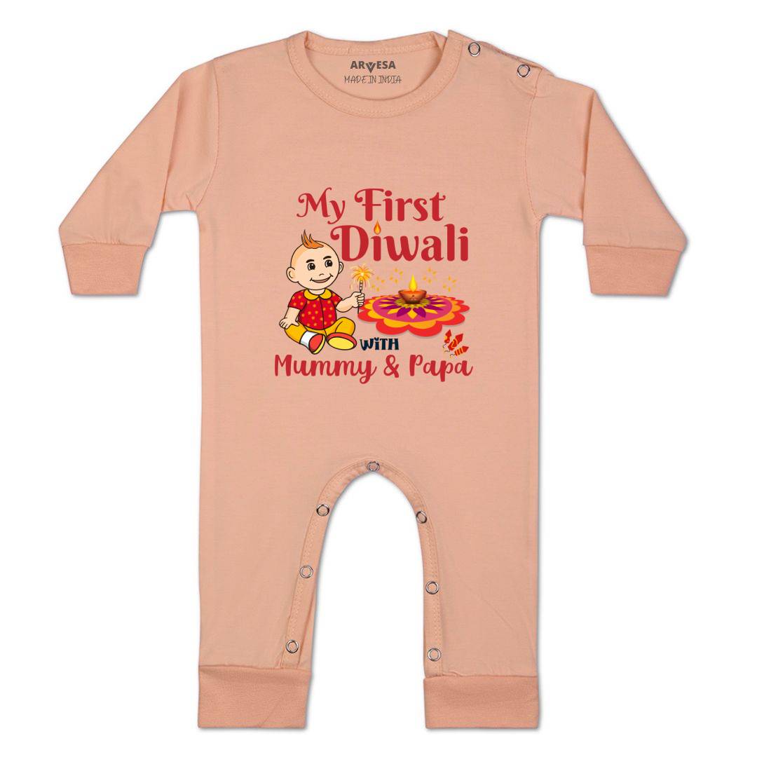 Arvesa Design-1104 Diwali My First Baby Boy and Baby Girl Dress .