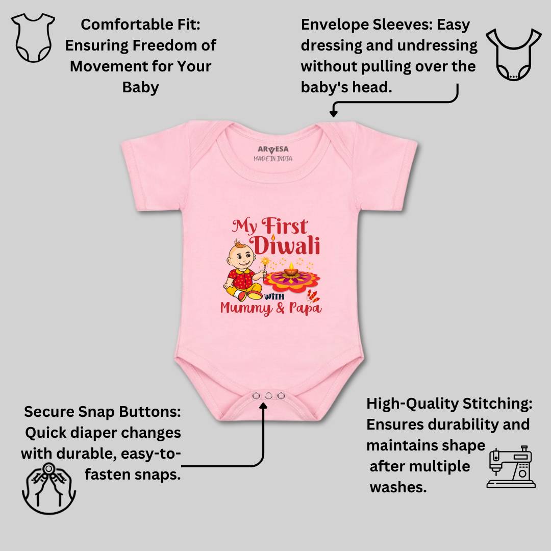 Arvesa Design-1104 Diwali My First Baby Boy and Baby Girl Dress .