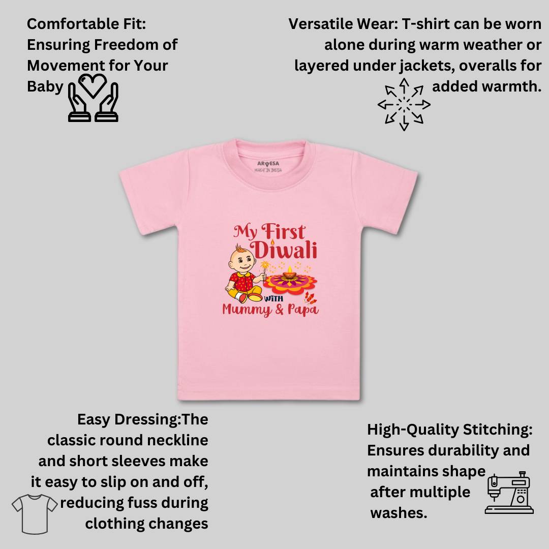 Arvesa Design-1104 Diwali My First Baby Boy and Baby Girl Dress .