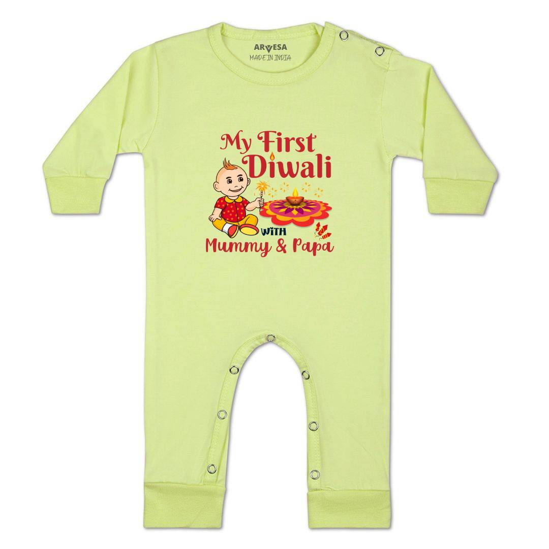 Arvesa Design-1104 Diwali My First Baby Boy and Baby Girl Dress .