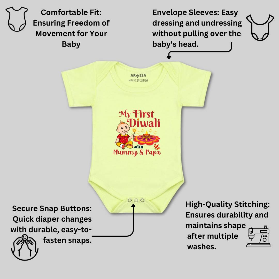 Arvesa Design-1104 Diwali My First Baby Boy and Baby Girl Dress .