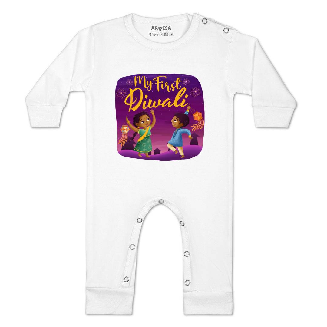 Arvesa Design-1105 Diwali My First Baby Boy and Baby Girl Dress .