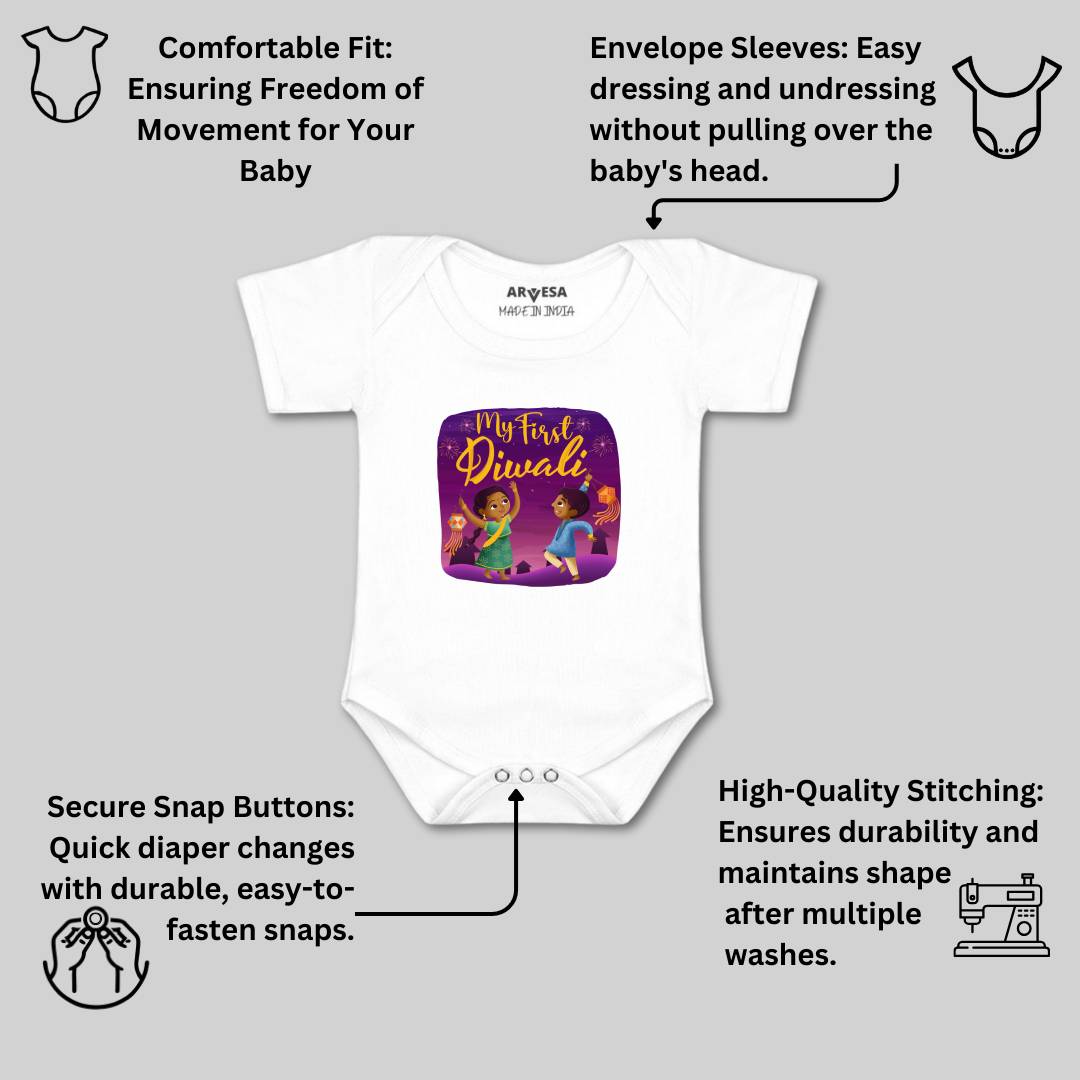 Arvesa Design-1105 Diwali My First Baby Boy and Baby Girl Dress .