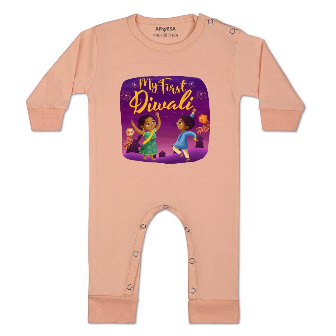 Arvesa Design-1105 Diwali My First Baby Boy and Baby Girl Dress .