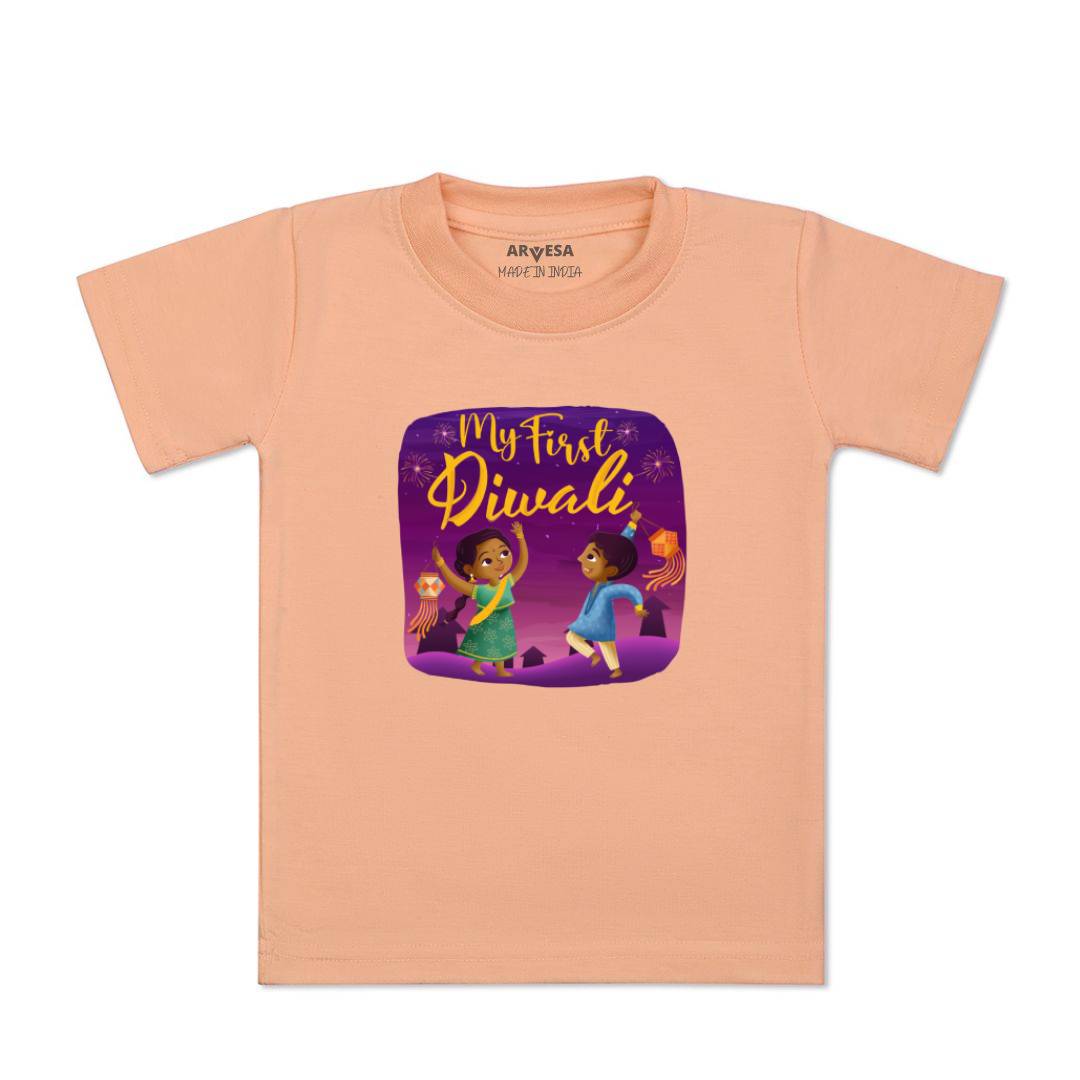 Arvesa Design-1105 Diwali My First Baby Boy and Baby Girl Dress .