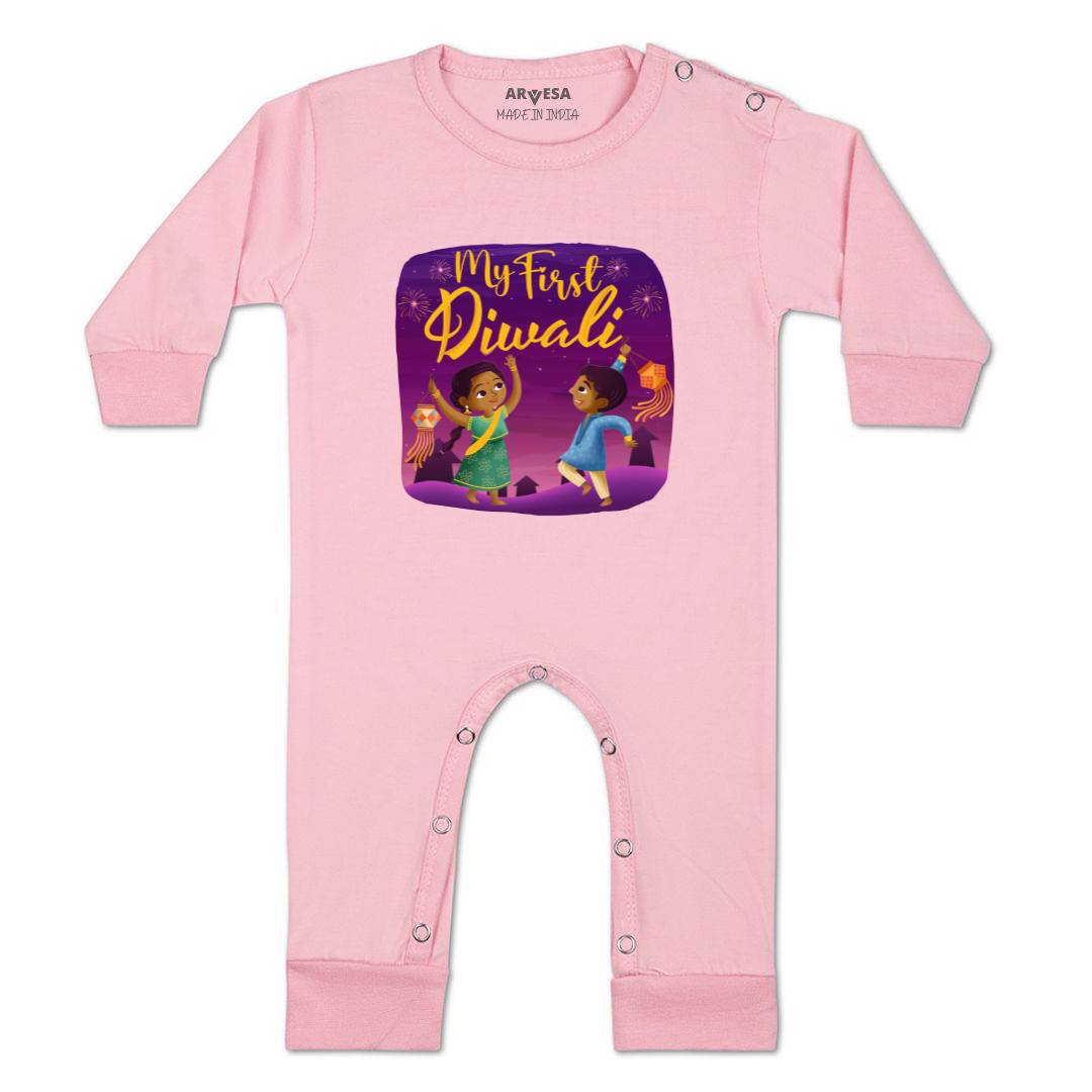 Arvesa Design-1105 Diwali My First Baby Boy and Baby Girl Dress .