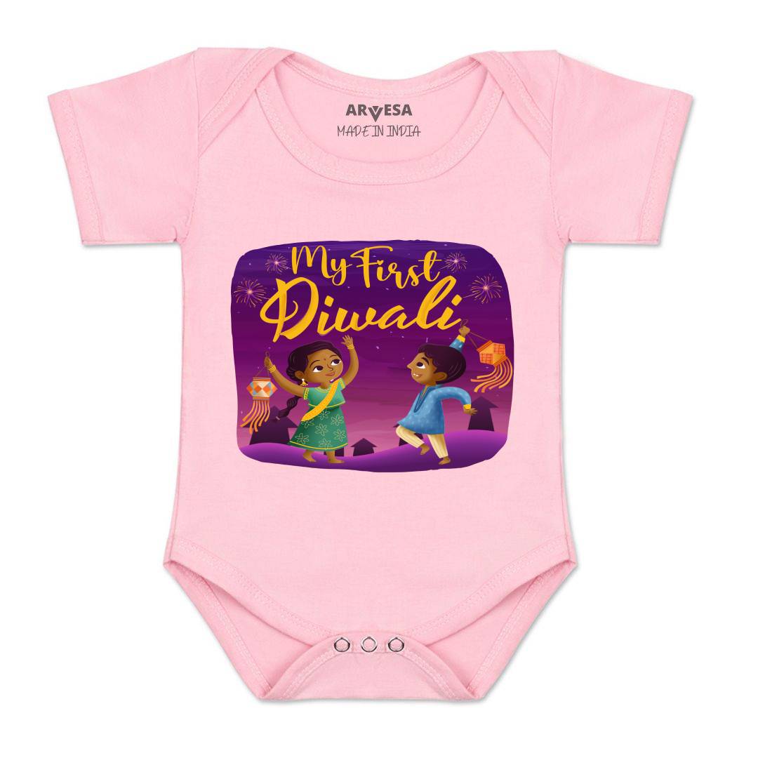 Arvesa Design-1105 Diwali My First Baby Boy and Baby Girl Dress .