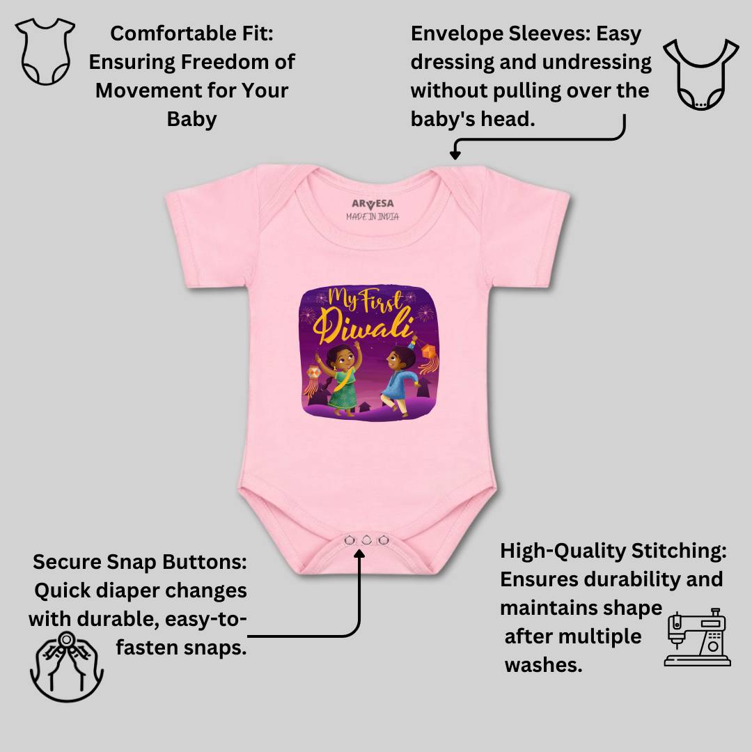 Arvesa Design-1105 Diwali My First Baby Boy and Baby Girl Dress .