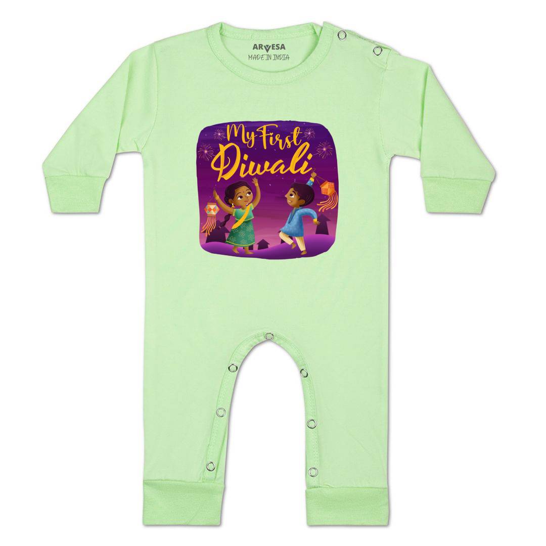 Arvesa Design-1105 Diwali My First Baby Boy and Baby Girl Dress .