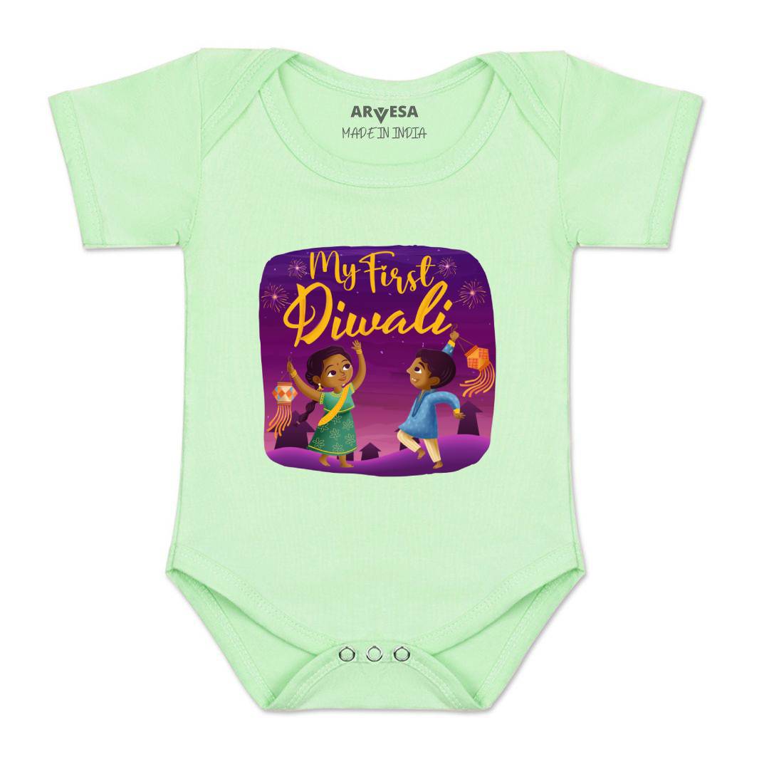 Arvesa Design-1105 Diwali My First Baby Boy and Baby Girl Dress .