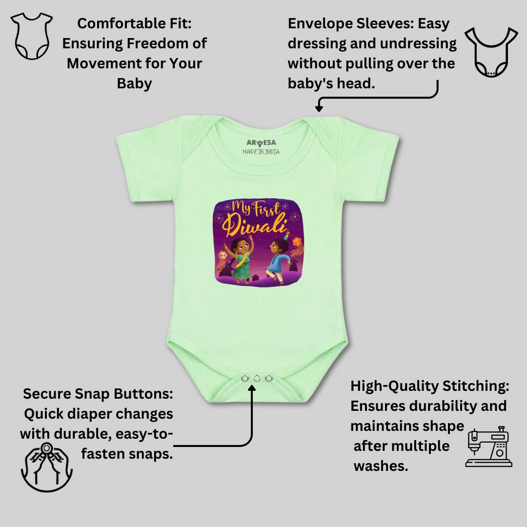 Arvesa Design-1105 Diwali My First Baby Boy and Baby Girl Dress .