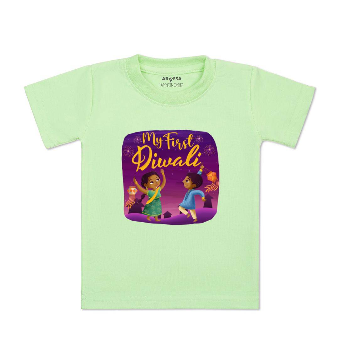 Arvesa Design-1105 Diwali My First Baby Boy and Baby Girl Dress .