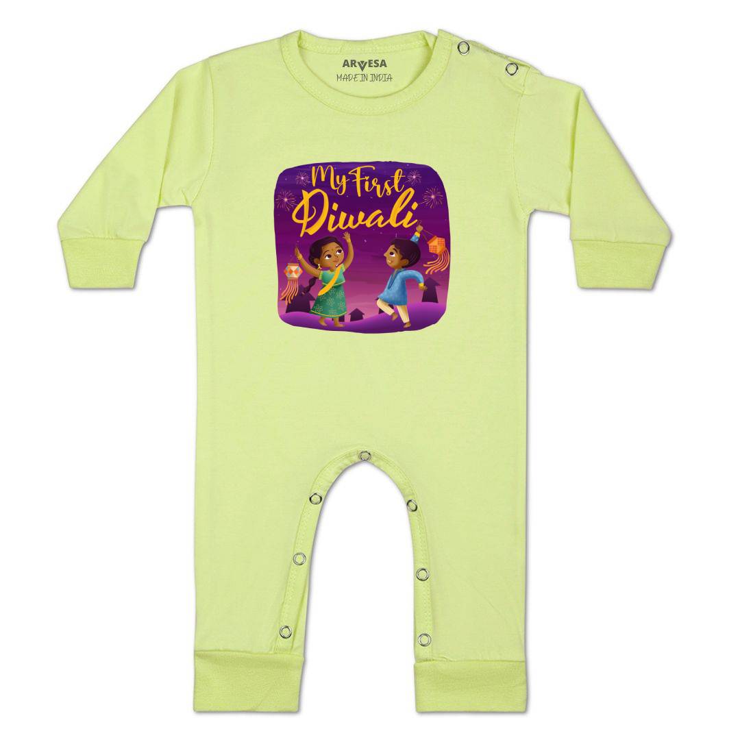 Arvesa Design-1105 Diwali My First Baby Boy and Baby Girl Dress .
