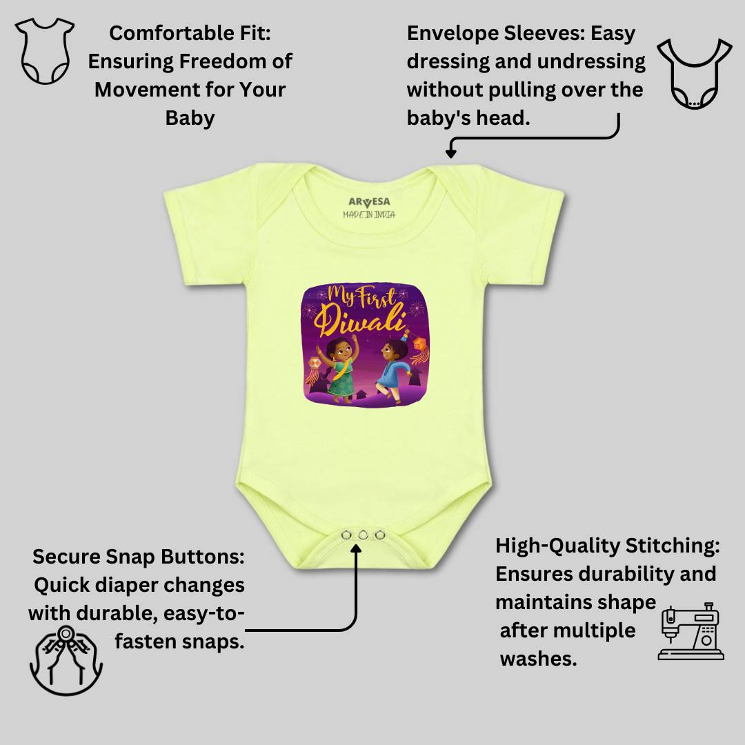 Arvesa Design-1105 Diwali My First Baby Boy and Baby Girl Dress .