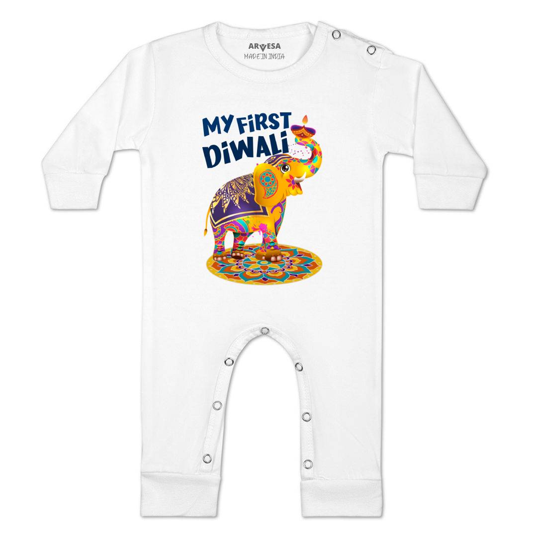 Arvesa Design-1106 Diwali My First Baby Boy and Baby Girl Dress .