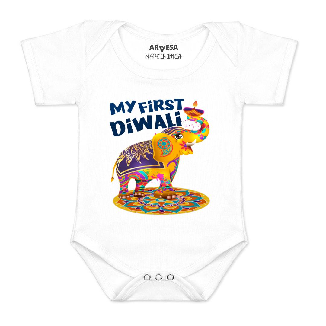 Arvesa Design-1106 Diwali My First Baby Boy and Baby Girl Dress .