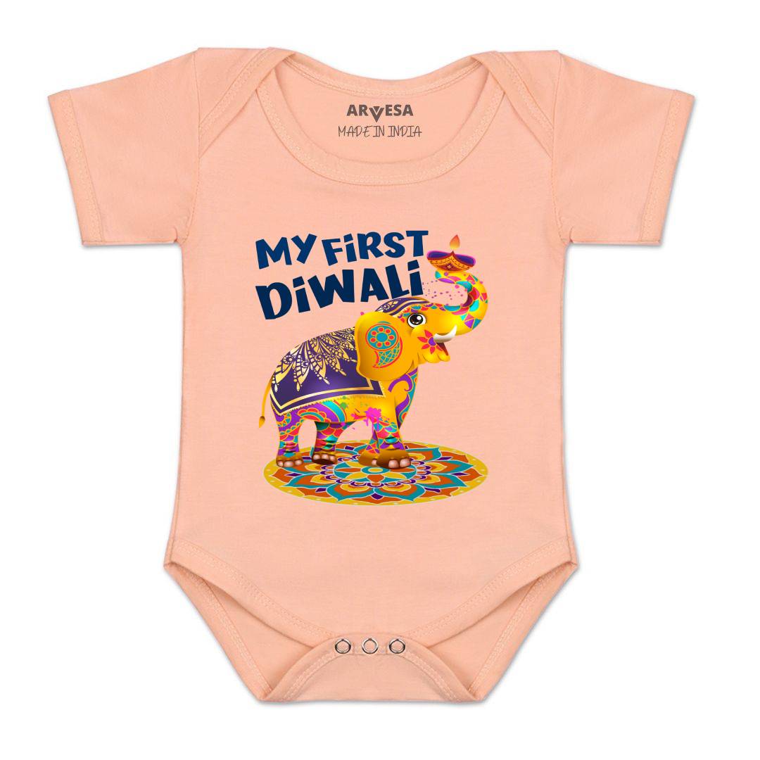 Arvesa Design-1106 Diwali My First Baby Boy and Baby Girl Dress .