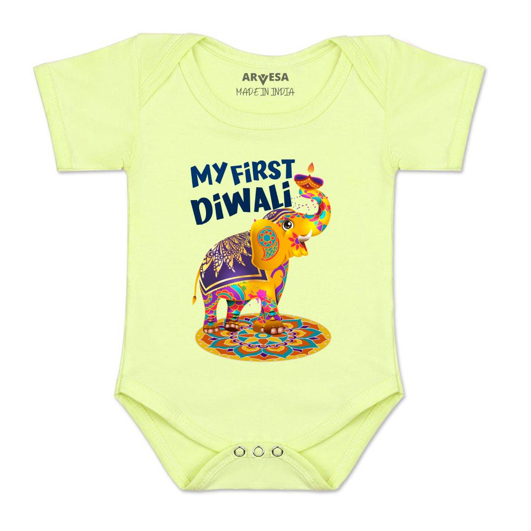 Arvesa Design-1106 Diwali My First Baby Boy and Baby Girl Dress .