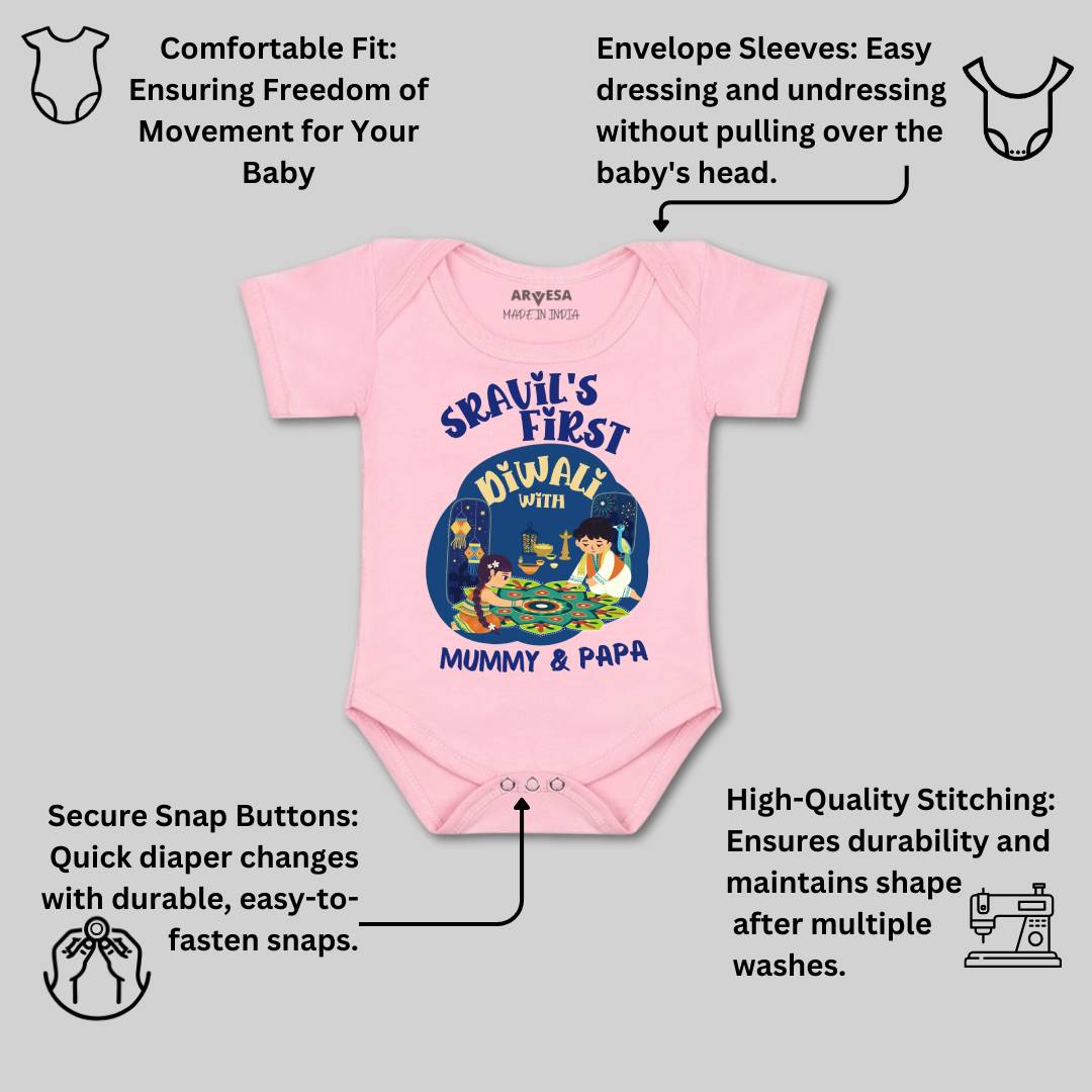 Arvesa My First Diwali Baby Boy & Girl Dress